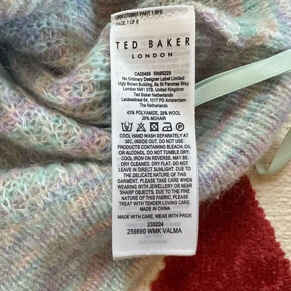 Ted Baker Mohair Blend Sweater with Balloon Sleeves Size 4 - Picture 7 of 7